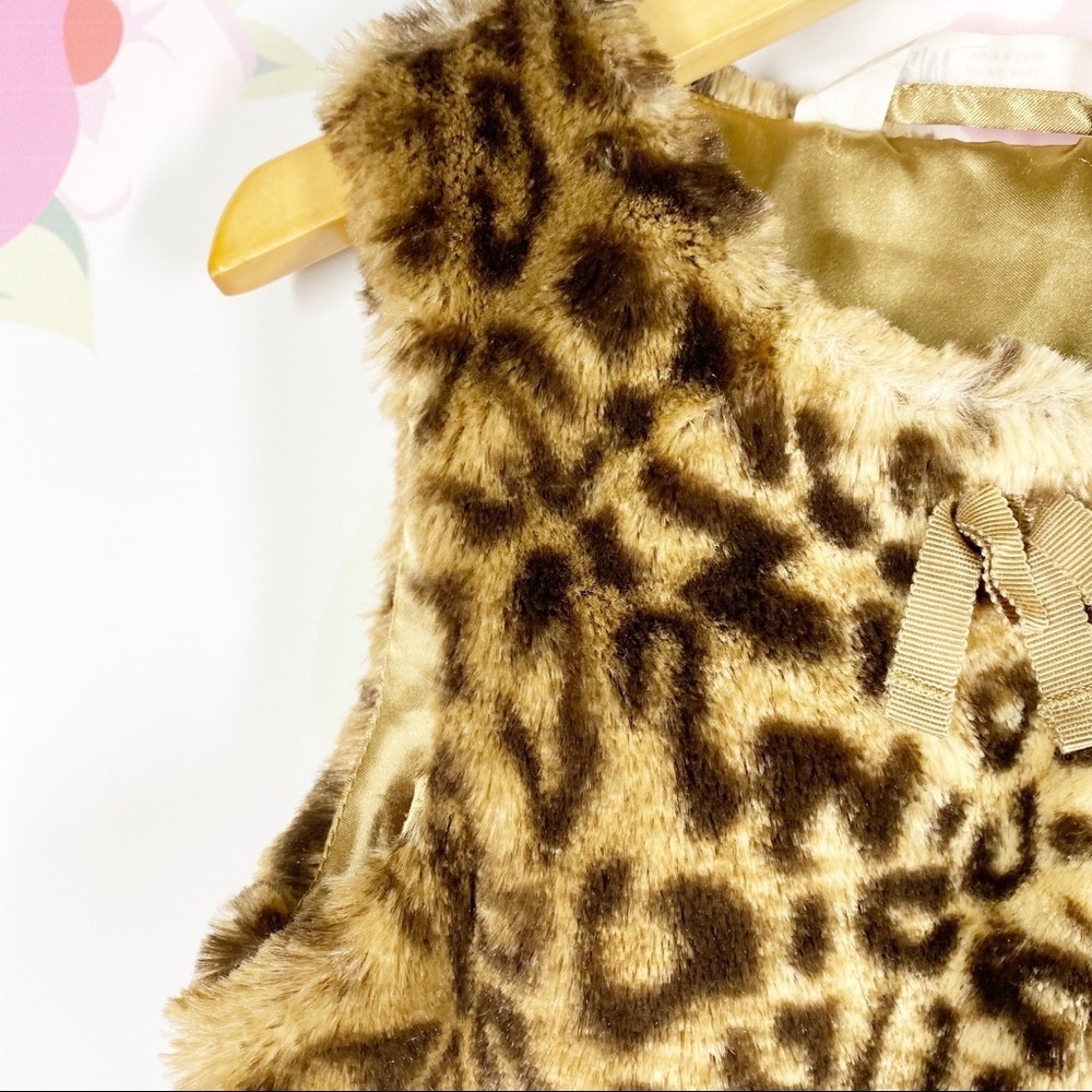 H&M Faux Fur Leopard Print Vest 5 6 - Picture 5 of 9